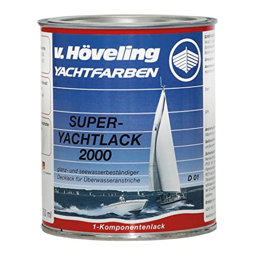 V. HÖVELING Yachtfarben D01 Super Yachtlack 2000 RAL 9010 reinweiß 750 ml von v. Höveling YACHTFARBEN seit 1879
