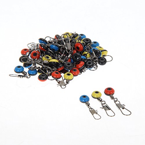 Schnelle Perle mit Wirbel, groß/mittel/klein; Farbe Rot/Blau/Gelb/Schwarz, mit Karabinerhaken, 60 Stück von vanpower