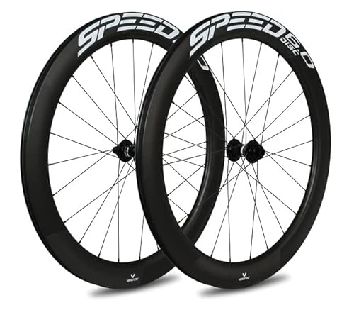 Veltec Unisex – Erwachsene Laufradsatz Speed 6.0 18mm SR Disc Shimano 12x100/12x142, schwarz/weiß, 622-18 von veltec