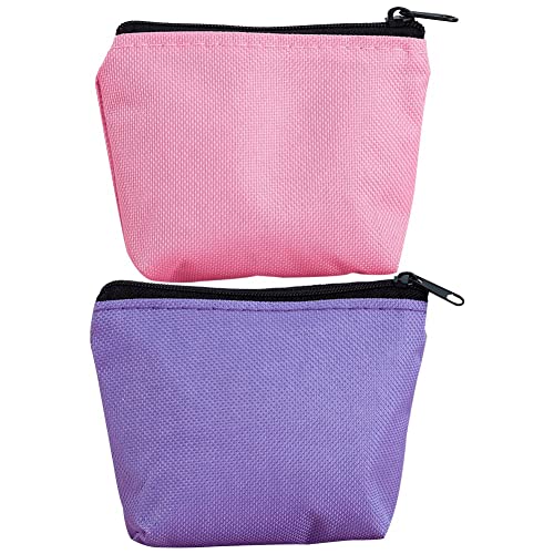 Geldbörse aus Segeltuch, 2 Stück, tragbar, Geldbeutel, kleine Make-up-Tasche, Mehrzweck-Reißverschlusstasche für Frauen und Mädchen von Vepoty
