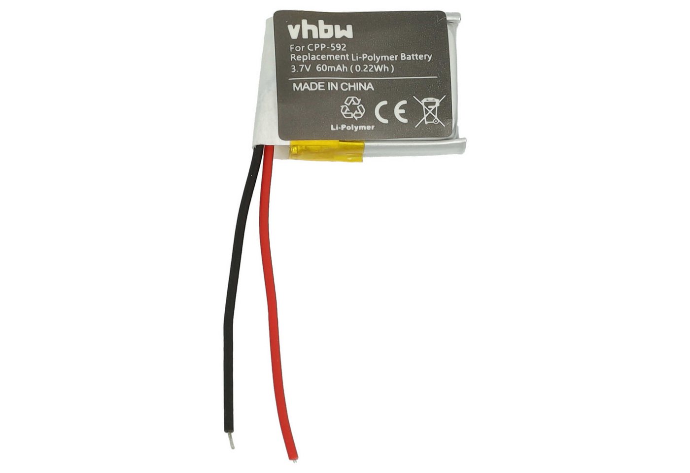 vhbw Ersatz für Fitbit LSSP411415 für Fitnesstracker (60mAh, 3,7V, Li-Polymer) Akku 60 mAh von vhbw
