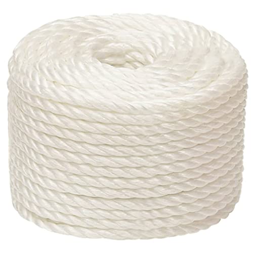 vidaXL Arbeitsseil Bodenarbeitsseil Arbeitsleine Mehrzweckleine Seil Bootsleine Allzweckseil Schnur Tau Leine Gedreht Weiß 16mm 100m Polypropylen von vidaXL