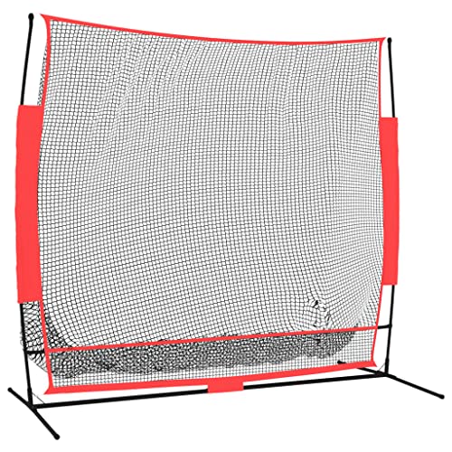 vidaXL Baseball-Netz Tragbar Schwarz und Rot 215x107x216 cm Polyester von vidaXL