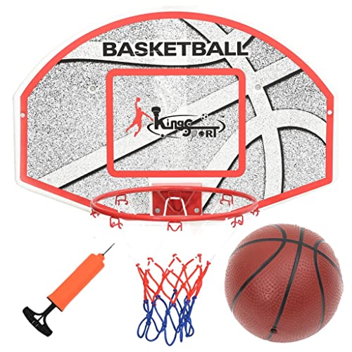 vidaXL Basketball Set für die Wandmontage 5-TLG. mit Basketballbrett Ring Basketballnetz Ball Pumpe Basketballkorb Basketballanlage 66x44,5cm von vidaXL