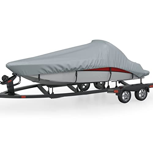 vidaXL Bootsplane mit 4 Schnallenriemen Bootsabdeckplane Bootsabdeckung Bootspersenning Bootshaube Boot Abdeckung Schutz Haube Hülle Grau 440x260cm von vidaXL