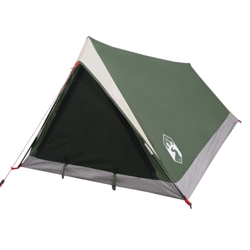 vidaXL Campingzelt 2 Personen, Kuppelzelt mit Reißverschluss, Camping Zelt mit abnehmbarem Außenzelt, Trekkingzelt Outdoor Zelt, Grün TAFT von vidaXL