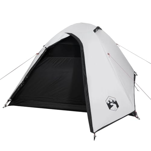vidaXL Campingzelt 3 Personen, Kuppelzelt mit Rei Verschluss, Camping Zelt mit abnehmbarem Au enzelt, Trekkingzelt Outdoor Zelt, Wei TAFT von vidaXL