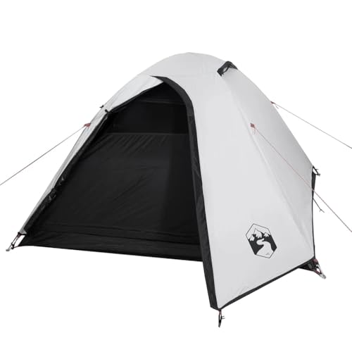 vidaXL Campingzelt 2 Personen, Kuppelzelt mit Reißverschluss, Camping Zelt mit abnehmbarem Außenzelt, Trekkingzelt Outdoor Zelt, Weiß TAFT von vidaXL