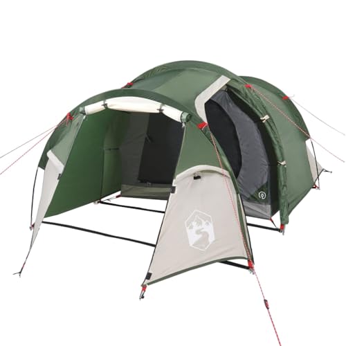 vidaXL Campingzelt 3 Personen, Kuppelzelt mit Reißverschluss, Camping Zelt mit Mesh Seitenwänden, Trekkingzelt Outdoor Zelt, Grün TAFT von vidaXL
