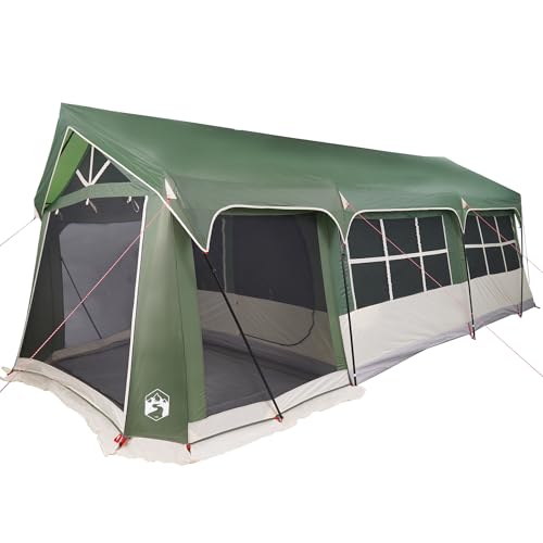 vidaXL Campingzelt mit Fenstern Grün 10 Personen Wasserdicht von vidaXL