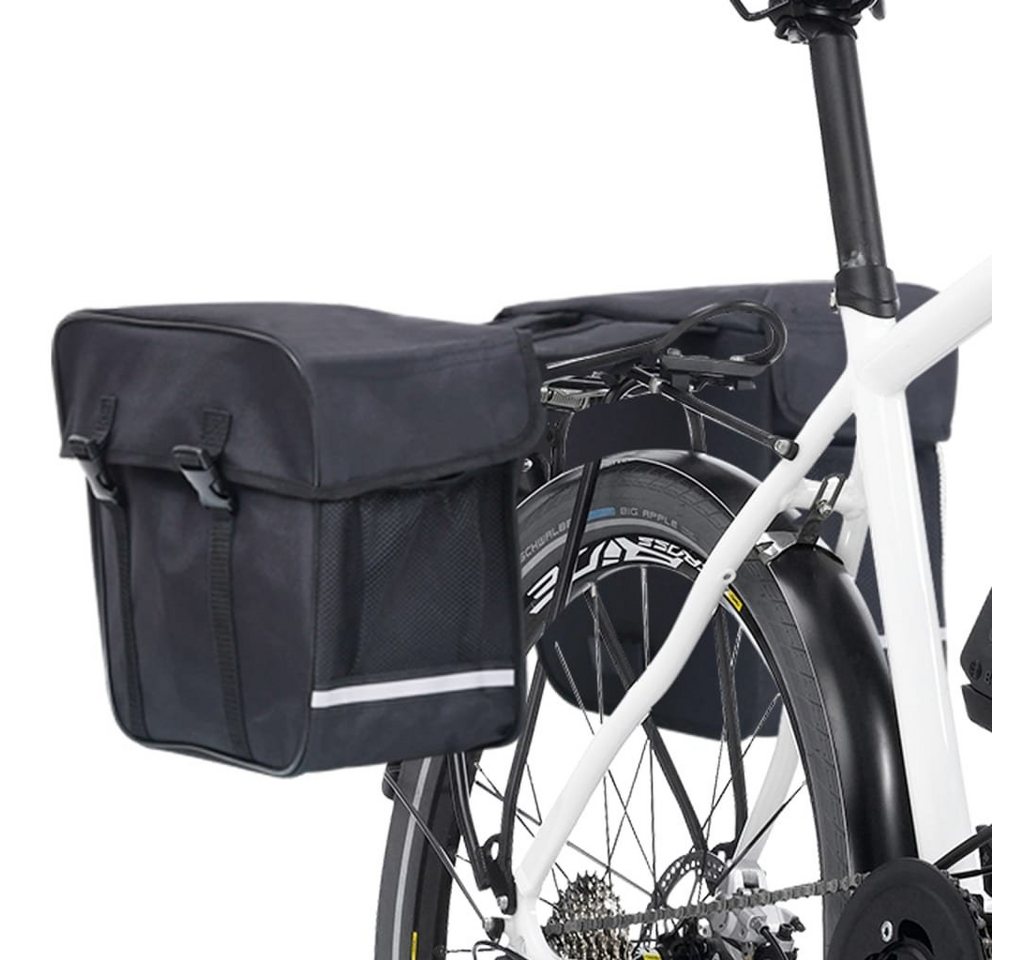 vidaXL Fahrradsattel Doppel-Fahrradtasche für Gepäckträger Wasserdicht 35 L Schwarz von vidaXL