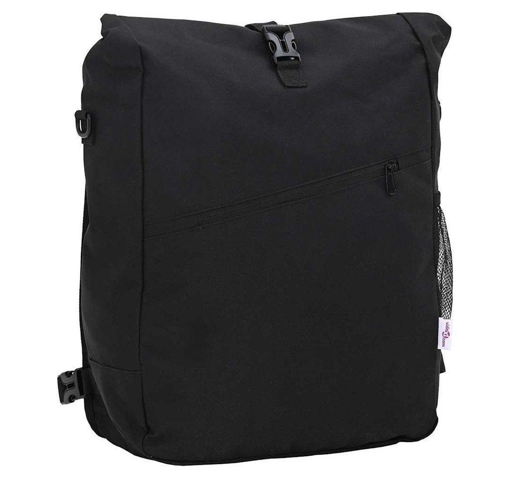 vidaXL Fahrradsattel Fahrradtasche für Gepäckträger 25 L Schwarz 33x16x48 cm (1-tlg) von vidaXL