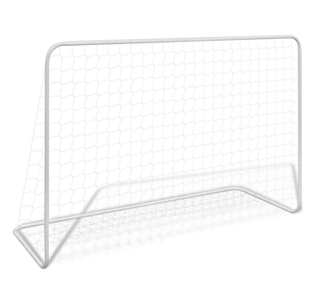 vidaXL Fußballtor Fußballtor mit Netz 182x61x122 cm Stahl Weiß (1 St) von vidaXL