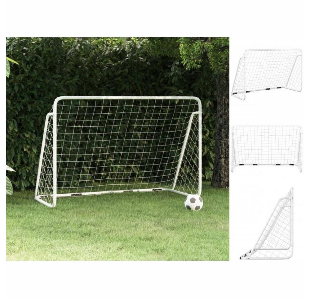 vidaXL Fußballtor Fußballtor mit Netz Weiß 180x90x120 cm Stahl von vidaXL