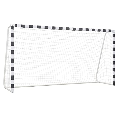 vidaXL Fußballtor für Erwachsene Kinder Fußballnetz Fussballtor Torwand Goal Fußball Netz Tor Tornetz Fußballtornetz 300x160x90cm Metall Schwarz Weiß von vidaXL