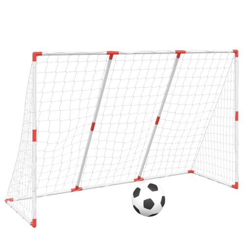 vidaXL Fußballtor für Kinder mit Bällen 2-in-1 Weiß 184x64x124 cm von vidaXL