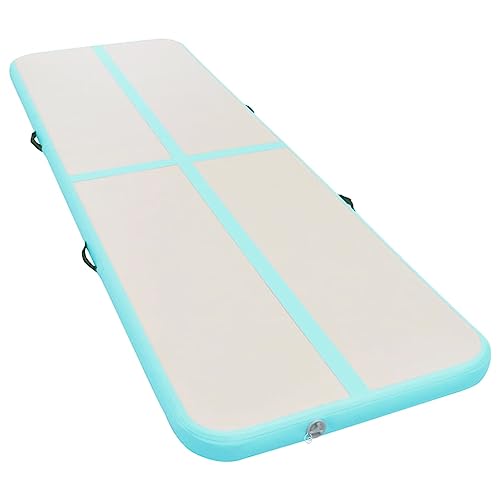 vidaXL Gymnastikmatte mit Luftpumpe Turnmatte Tumbling Matte Tranningsmatte Fitnessmatte Zuhause Outdoor Yoga 6 m PVC Grün Aufblasbar Tragbar von vidaXL