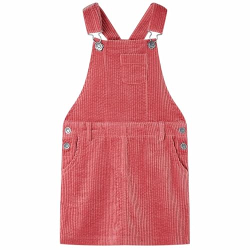 vidaXL Kinder-Latzkleid Cordkleid Kleid Kinderkleid Mädchen Kordkleid Cord Rosa 116 von vidaXL