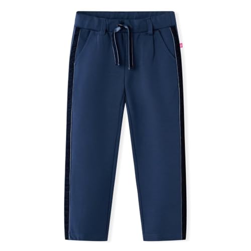 vidaXL Kinderhose mit Schwarzen Zierleisten Kinder Hose Freizeithose Marineblau 128 von vidaXL