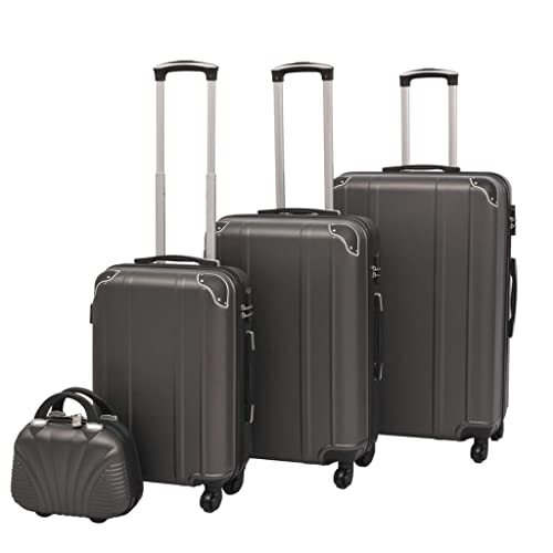 vidaXL Kofferset 4-TLG. Anthrazit Hartschalen Koffer Reisekoffer Set Trolley von vidaXL