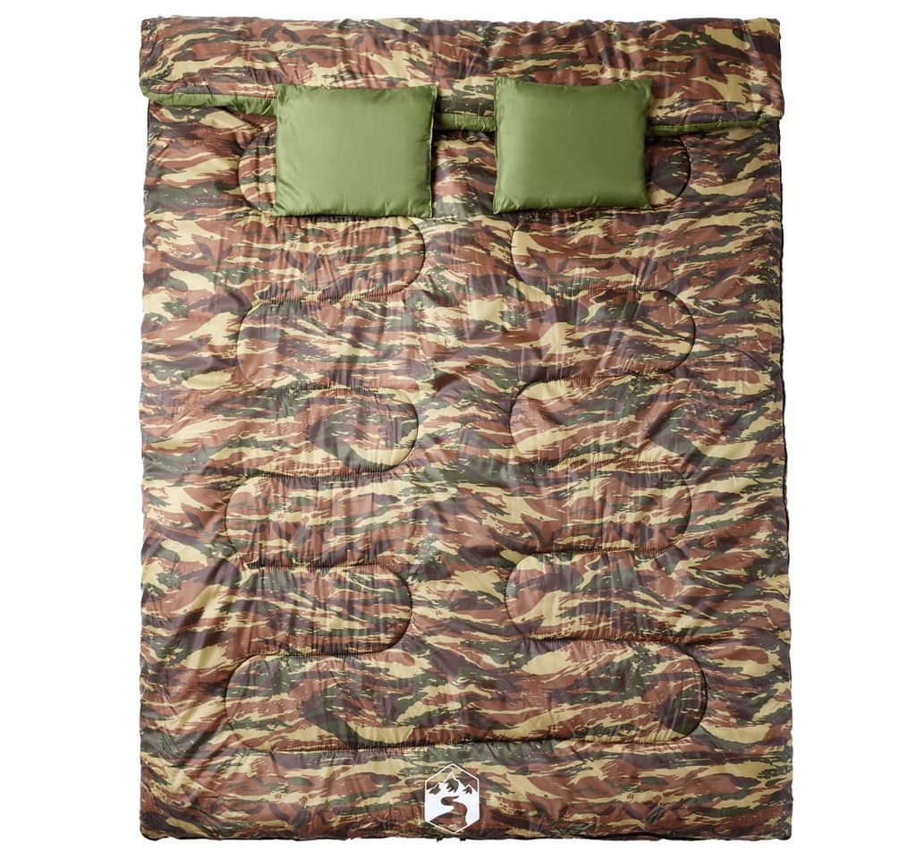 vidaXL Schlafsack Doppelschlafsack mit Kissen Erwachsene Camping 3-4 Jahreszeiten (1 tlg) von vidaXL
