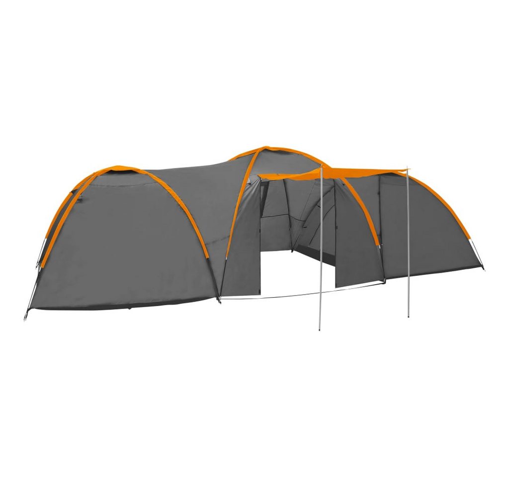 vidaXL Vorzelt Camping-Zelt Iglu 650x240x190 cm 8 Personen Grau und Orange, (1 tlg) von vidaXL