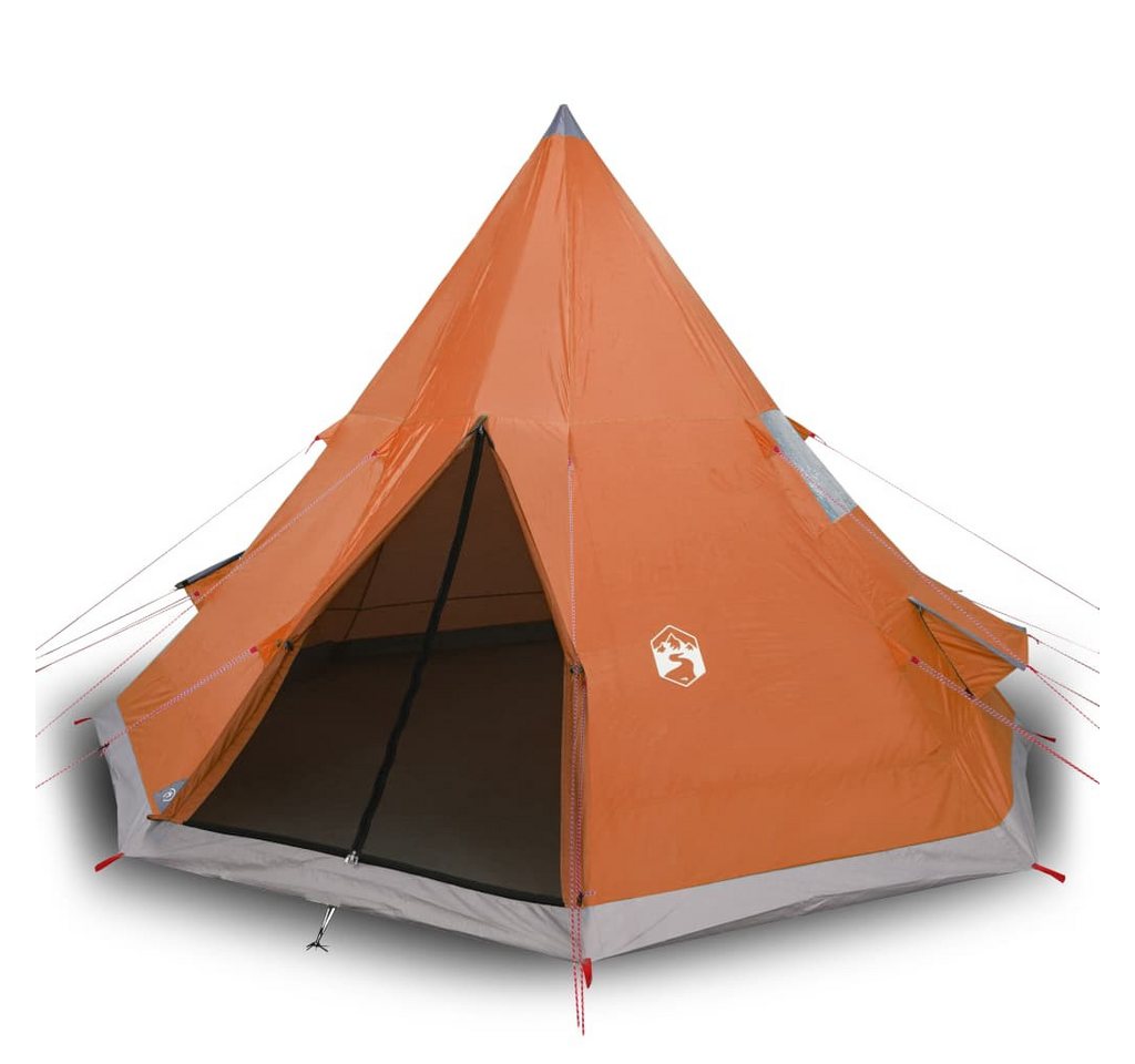 vidaXL Vorzelt Campingzelt 4 Personen Grau und Orange Wasserfest, (1 tlg) von vidaXL
