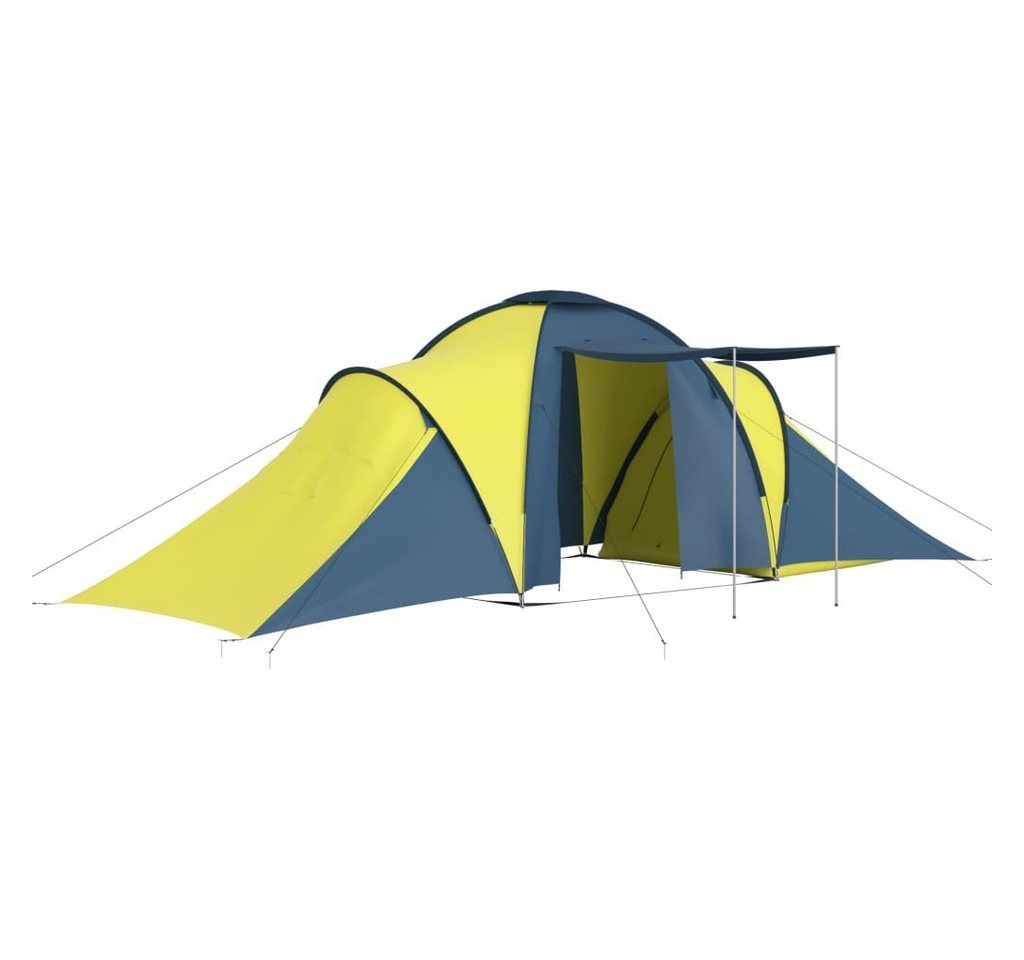 vidaXL Vorzelt Campingzelt 6 Personen Blau und Gelb, (1 tlg) von vidaXL