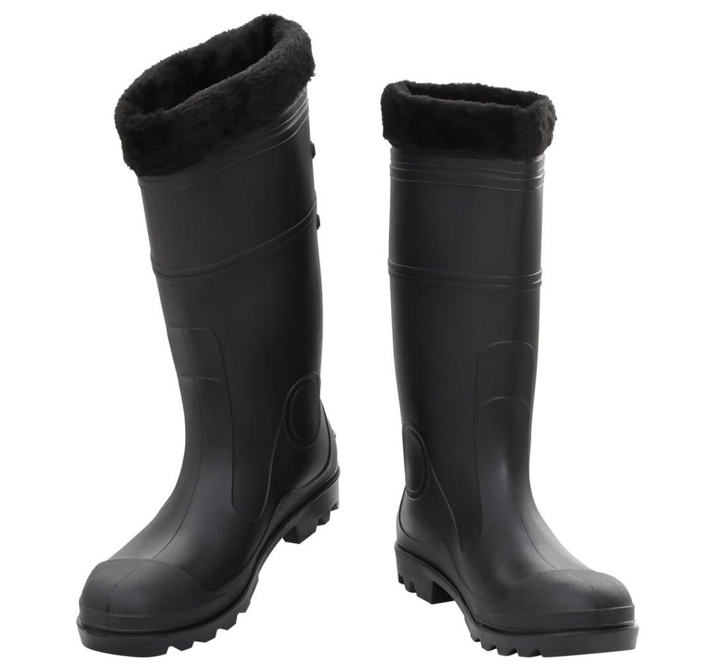 vidaXL Wathose Gummistiefel mit Herausnehmbarem Innenfutter Schwarz Gr. 44 PVC von vidaXL