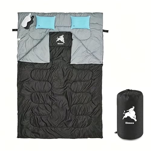 Nähbarer Umschlag-Schlafsack mit Kompressionssack, 4 Jahreszeiten, wasserdicht, für drinnen und draußen, für Kinder, Reisen, Rucksackreisen und Camping (2.8 kg doppelt) von visucachi