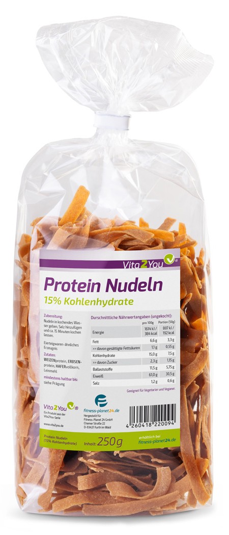 Vita2You Protein Nudeln 250g - Neue Rezeptur - 61% Eiweiss - Nur 15% Kohlenhy... von vita2you