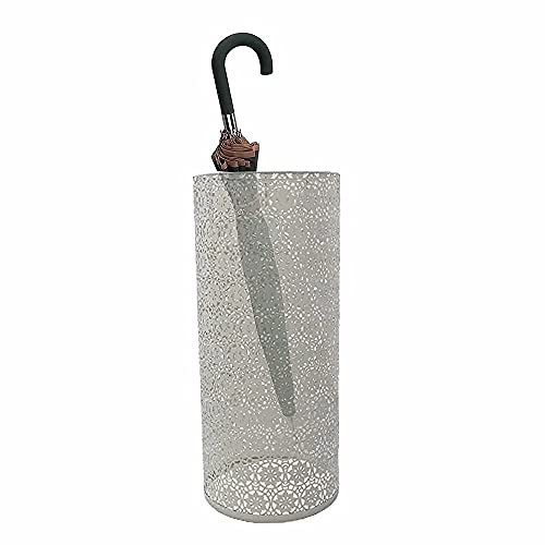 Metall-Schirmständer, runder Schirmständer, kreatives Schirm-Aufbewahrungsregal, geeignet für Hauseingang und Hotellobby, schwarz, 20,5 x 20,5 x 49 cm (weiß 20,5 x 20,5 x 49 cm) von vkeid