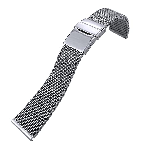 vkeid 316L gewebtes Edelstahl 22mm 24mm Armband für Breitling Silber Uhrenarmband Faltschließe Armband von vkeid
