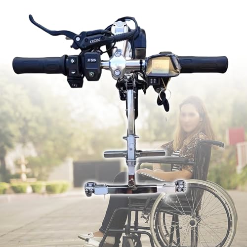 Edelstahl-Rollstuhlabzieher, 500-W-Elektro-Handbike-Rollstuhlaufsatz, 3-Gang-Rollstuhl-UmrüStsatz, Reichweite 65km, Mit Lcd-Display + 48V17A-Batterie,B von vnmudzeo