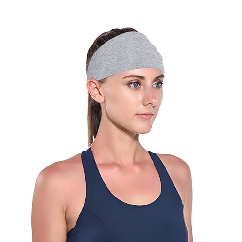 Women's Sports Headband, Women's Headbands Workout Yoga Exercise, Women's Headband Sports Hair Bands, Sport-Stirnband für Damen, Haarschweißableitende, rutschfeste Haarbänder für den Sommer (Grau) von vokkrv
