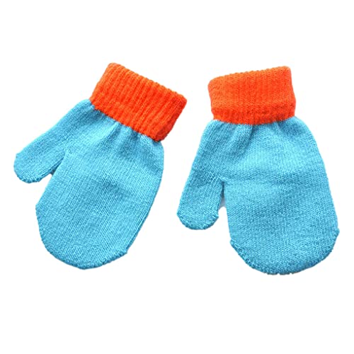 vreplrse 1 Paar Kinder Fäustlinge Outdoor Händewärmer Kleidung Zubehör Handwärmer Abdeckung Mädchen Jungen Kinder Fäustlinge für den Winter, Blauer See von vreplrse