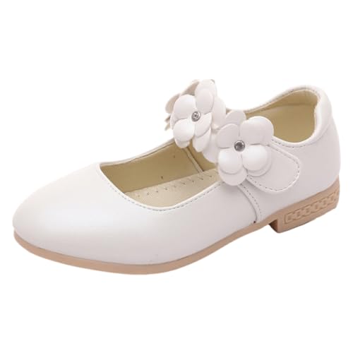 vreplrse Ballerinas für Kinder, erhältlich in zarten und schönen Größen, mit weichen Kanten, weißen Blumenschuhen aus Gummi für Mädchen, Weiß, 36/22cm von vreplrse