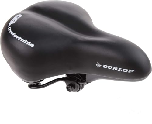 Dunlop FGC19 extra weicher ergonomischer Gel Fahrradsattel, Damen u. Herren Touring Cityradsattel gefedert, Komfort Gelsattel, Fahrrad Sattel gepolstert, schwarz von weg-ist-weg.com