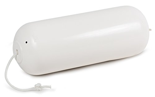 wellenshop Fender mit zentralem Durchlass für Leine 20 x 55 cm Bootsfender Weiß von wellenshop