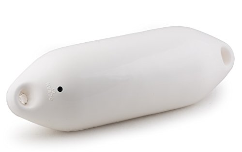 wellenshop Ocean Fender Bootsfender U-Serie Utility U1 12 x 40 cm Weiß Aufblasbar Plastisol PVC Kunststoff Langfender Rammschutz von wellenshop