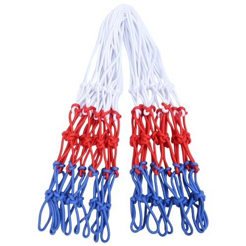 wilcractk Basketballnetz Wetterfest Für Basketballkorb Zur Wandmontage Dreifarbige Ersatz Netze Aus Robustem Polypropylen 2er Set Für Innen Und Außenbereich Geeignet von wilcractk
