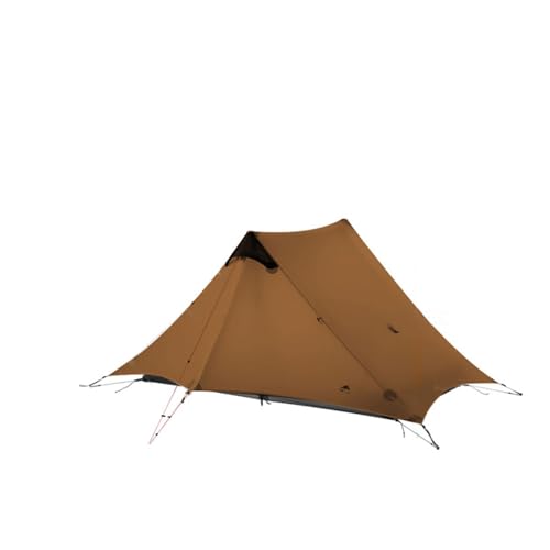 3F UL GEAR Blue Mountain Zelt, 1/2 Personen, Camping, 3/4 Jahreszeiten, wasserdichtes Zelt, einfach aufzubauen, Wandern, Rucksackreisen, silikonbeschichtetes Zelt, Unterstand (Khaki-15D Nylon, 2 von windhike