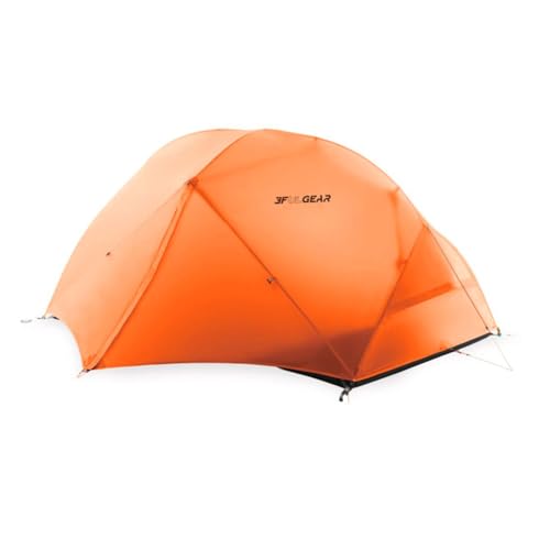 3F UL Gear Wasserdichtes 1/2-Personen-Campingzelt, winddichtes Outdoor-3/4-Jahreszeiten-Zelt, tragbarer Camping- und Wanderzeltschutz (Orange – 15D-Nylon, 2 Personen – 3 Jahreszeiten) von windhike