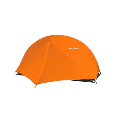 3F UL Gear Wasserdichtes 1/2-Personen-Campingzelt, winddichtes Outdoor-3/4-Jahreszeiten-Zelt, tragbarer Camping- und Wanderzeltschutz (Orange – 210T Polyester-TAFT, 1 Person – 3 Jahreszeiten) von windhike