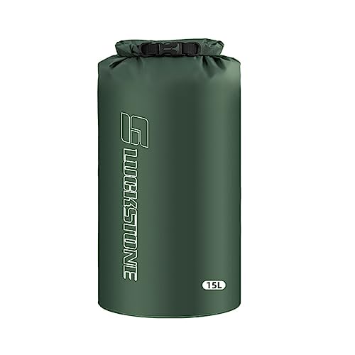 wisoolkic Dry Bag Sack Wasserdichter Beutel Pack Kleidung Aufbewahrungstasche Outdoor für Rafting Kajak Angeln Sport Reisen Bootfahren, Dunkelgrün (15L) von wisoolkic