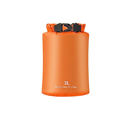 wisoolkic Dry Bag wasserdichte Packsäcke Kleidung Aufbewahrungspaket Große Kapazität Bootfahren Kajak Camping Segeln Kanu Taschen, Orange/3L von wisoolkic