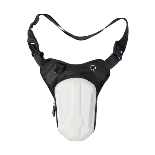 wisoolkic Oberschenkeltasche mit hoher Kapazität zum Laufen und Radfahren im Freien, wasserdichte und langlebige Motorrad Beintasche OxfordCloth, Weiß von wisoolkic