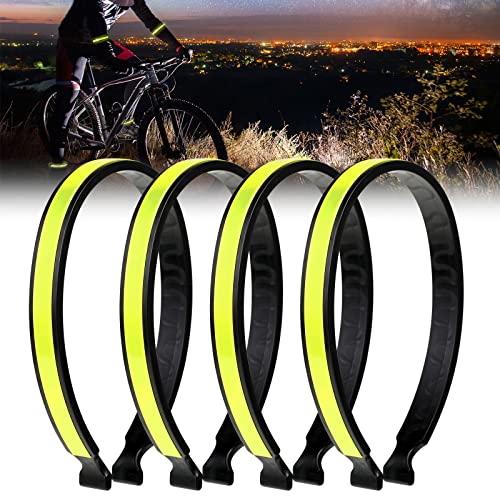 4 Stück Hosen Clips Reflektorbänder, Hosenklammern Für Radfahrerfür Radfahren, PVC Beschichtete Running-Reflektoren Motorrad-Reiten oder Laufen Laufenn Ausführen von Outdoor-Sportarten (4 Stück) von wlertcop