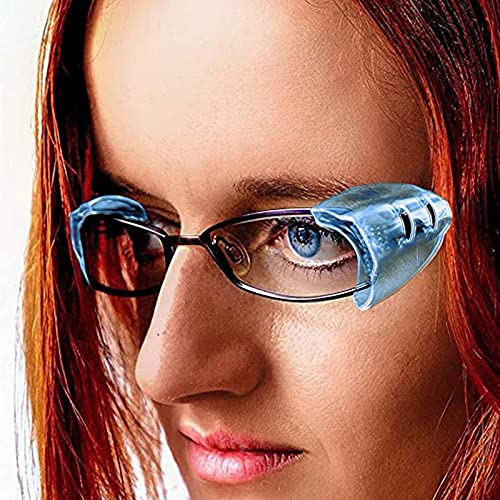 wojonifuiliy 1 Paar Seitenschutz für Brillen Schutzbrille - Sicherheitsbrillen Seitenschutz, Rutsch Flexible, Universal Transparente Shield für Fahrrad Brillen,Schutzbrille Schutz (Blau) von wojonifuiliy
