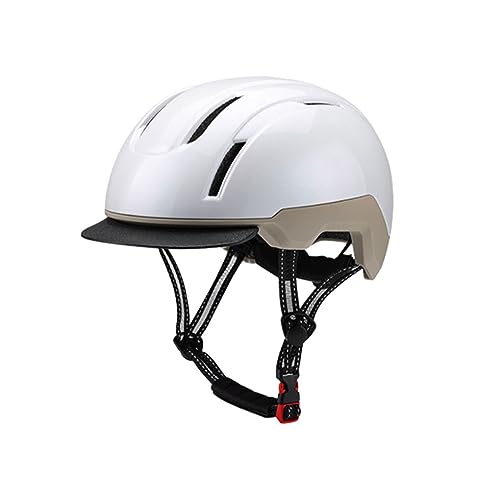 wueiooskj Leicht zu tragender, robuster und langlebiger Helm für Radsportbegeisterte, verstellbare PC Fahrradhelme, Reithelm, Fahrradhelm, weiße Aprikose, M【55 58CM】 von wueiooskj